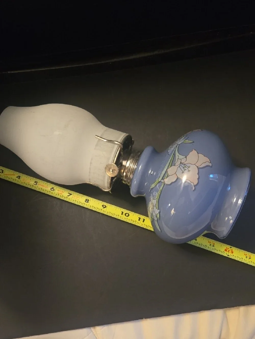 Kaadan Vintage  Blue Lily Floral Oil Lantern - Home Accents